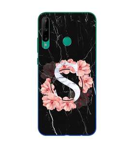 Mermer Çiçekli Harf Tasarım Süper Şeffaf Silikon Telefon Kılıfı Huawei P40 Lite 