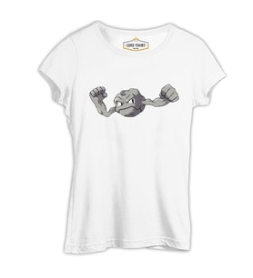 Pokemon - Geodude Beyaz Kadın Tshirt