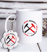 BK Gift Kişiye Özel Mesleki Jeoloji Mühendisi Beyaz Kupa ve Anahtarlık Hediye Seti-2 (Model 1)