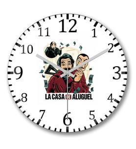 La Casa De Aluguel Duvar Saati Bombeli Gercek Cam