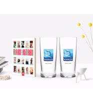 BK Gift Kişiye Özel Renkli Baskılı Bodrum Tasarımlı Turistik İkili Rakı Bardağı ve Rakı Cep Kitabı Hediye Seti-1 (Model 1)