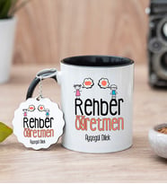 Rehber Öğretmen Siyah Kupa Bardak Ve Anahtarlık Set