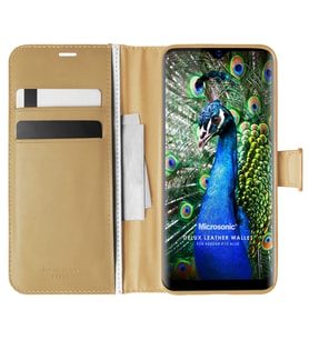Microsonic Reeder P13 Blue Kılıf Delux Leather Wallet Gold
