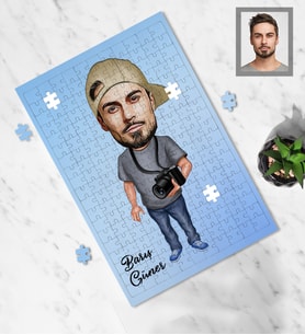 Kişiye Özel Fotoğrafçı Karikatürlü A4 99 Parça Puzzle Bay-3