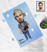 Kişiye Özel Fotoğrafçı Karikatürlü A4 99 Parça Puzzle Bay-3