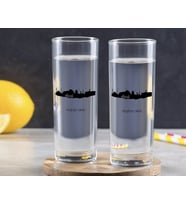 BK Gift Kişiye Özel Renkli Baskılı Elazığ Tasarımlı Turistik İkili Vodka Bardağı-2 (Beyaz)