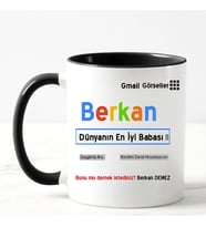 Babaya Özel İsimli Arama Motorlu Kupa Bardak Siyah