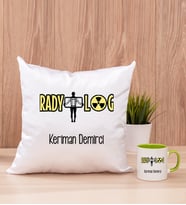 Radyolog Kare Yastık ve Yeşil Kupa Bardak