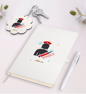 BK Gift Kişiye Özel Hemşire Beyaz Defter Kalem ve Anahtarlık Hediye Seti-3 (Model 1)