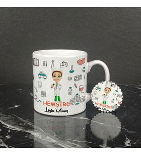 Hemşire Kupa Bardak ve Anahtarlık Set 005