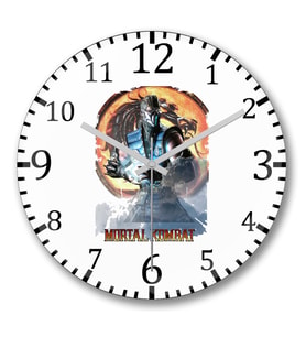 Sub Zero Mortal Kombat Game Duvar Saati Bombeli Gercek Cam