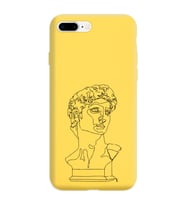 Iphone 7 Plus Çizgi Tasarımlı Sarı Lansman Telefon Kılıfı
