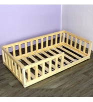 Markaawm Montessori Çocuk Yatak Doğal Çam 90X190 Karyola Yelken