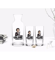 BK Gift Kişiye Özel Renkli Baskılı Çünkü Sen Çölüme Yağmur Oldun Tasarımlı İkili Rakı Bardağı ve Karaf Hediye Seti-7 (Model 1)