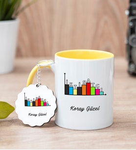 İktisatçı Sarı Kupa Bardak Ve Anahtarlık Set