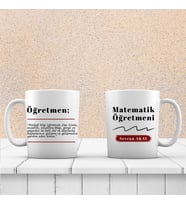 Matematik Öğretmeni Temalı Özel Tasarım Kupa Bardak (STD)