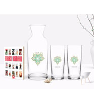 BK Gift Kişiye Özel Renkli Baskılı Tokat Tasarımlı Turistik İkili Rakı Bardağı Karaf ve Cep Kitabı Hediye Seti-1 (Model 1)