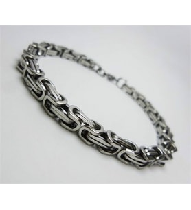 Erkek Silver Renk Kral Orta Kalınlık Künye Çelik Bileklik 6018605739731