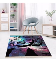 Marilyn Monroe Portre Tablo Poster Dijital Baskı Yıkanabilir Otantik Salon Halı ve Yolluk (Mor)
