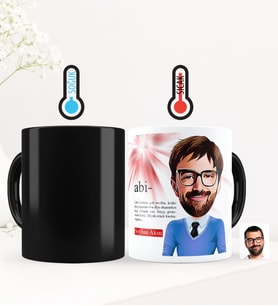 BK Gift Kişiye Özel Abi Karikatürlü Sihirli Kupa Bardak