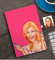 BK Gift Kişiye Özel Bayan Karikatürlü Defter-21