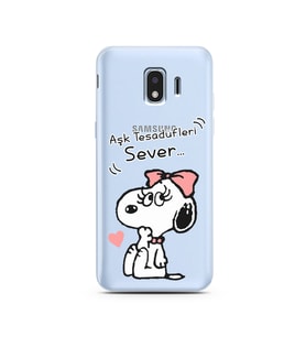 Snoopy Tasarımlı Süper Şeffaf Silikon Telefon Kılıfı Samsung J2 Pro (2018)