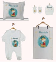 Pia Baby GL 1934-02 İsme Özel Beşli Tulum Set