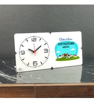 Veteriner Hekim Ahşap Masa Saati 004