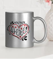 BK Gift Kişiye Özel Kalbimdesin Gümüş Yaldızlı Kupa Bardak  1
