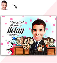 BK Gift Kişiye Özel Bay Avukat Karikatür Baskılı Yaş Pasta İçin Yenilebilir Şekerli Kağıt  2(Sadece Kağıt)