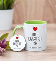 Diş Hekimi Yeşil Kupa Bardak Ve Anahtarlık Set