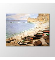 Arty Tablo Etretat'da Tekneler Tablo (Karışık)