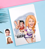 BK Gift Kişiye Özel Sevgililer Karikatürlü Beyaz Defter-30