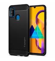 Galaxy M30s Kılıf, Spigen Rugged Armor (Siyah)