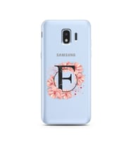 Pembe Çiçekli Harf Tasarım Süper Şeffaf Silikon Telefon Kılıfı Samsung J2 Pro (2