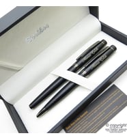 Scrikss 38 Mat Siyah Roller Kalem + Tükenmez Kalem Set İsme Özel Kalem Hediye Kalem