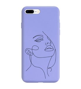 Iphone 8 Plus Çizgi Tasarımlı Mor Lansman Telefon Kılıfı