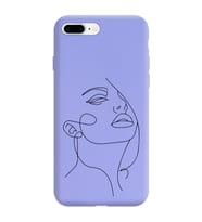 Iphone 8 Plus Çizgi Tasarımlı Mor Lansman Telefon Kılıfı