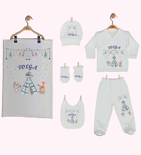 Pia Baby Gl 1942-07 İsme Özel Battaniye Zıbın Set