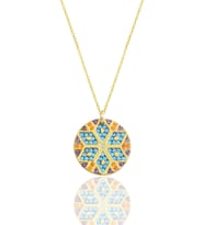 Söğütlü Silver Gümüş gold yuvarlak kilim kolye