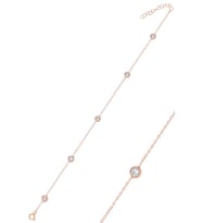 Söğütlü Silver Gümüş rose sıra taşlı halhal
