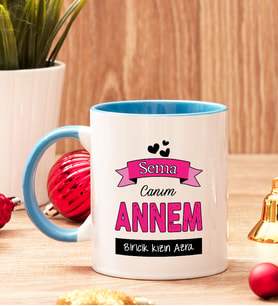 Canım Annem İçi Ve Kulpu Renkli Kupa Bardak