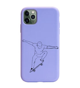 Iphone 11 Pro Max Çizgi Tasarımlı Mor Lansman Telefon Kılıfı