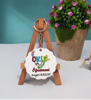 Okul Öncesi Öğretmeni Ahşap Anahtarlık