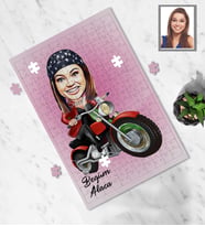 Kişiye Özel Bayan Karikatürlü A3 240 Parça Puzzle Model-2
