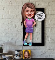 BK Gift Kişiye Özel Kız Çocuk Kolay Yetişmiyor Karikatürlü 3D Ahşap Tablo-5