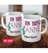 Anneler Gününe Özel En Tatlı Anne isimli Kişiye Özel Hediye Kupa Bardak
