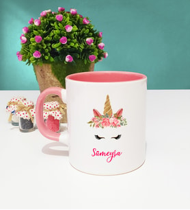 Unicorn Tasarımlı Kişiye Özel Unicorn Kupa Bardak Pembe