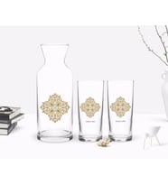 BK Gift Kişiye Özel Renkli Baskılı İsimli İkili Rakı Bardağı ve Karaf Hediye Seti-107 (Beyaz)
