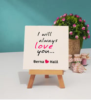 I Will Always Love You Tasarımlı Sevgiliye Sevgililer Günü Hediyesi Dekoratif Taş Baskı 